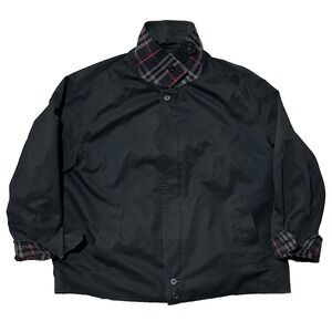 Vintage Burberrys Womens Harrington Jacket Nova Check Sz L 44 Navy - Flaws Read